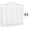 vidaXL Συρματοκιβώτια Τοξωτά 4 τεμ. 200x50x180/200 εκ. Γαλβαν. Ατσάλι