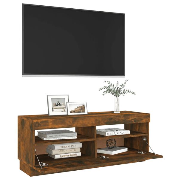 vidaXL Έπιπλο Τηλεόρασης με LED Καπνιστή Δρυς 100x35x40 εκ.