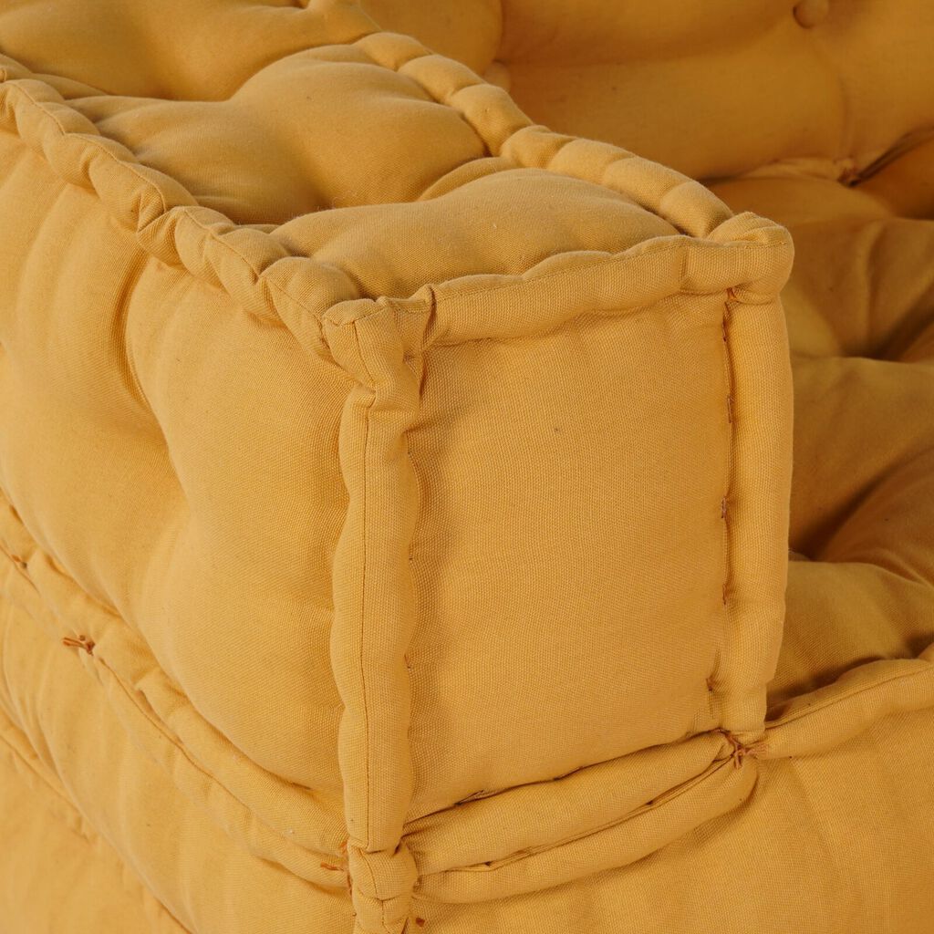 vidaXL Modular Pouffes 3 τμχ Κίτρινο Ύφασμα