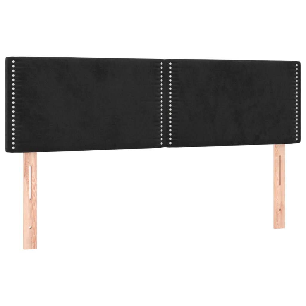 vidaXL Κεφαλάρια Κρεβατιού 2 τεμ. Μαύρα 72x5x78/88 εκ. Βελούδινα