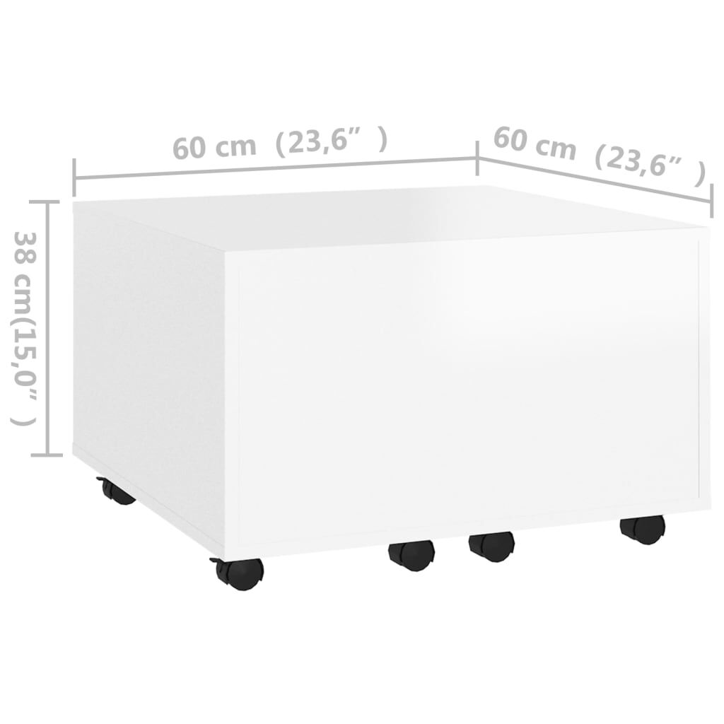 vidaXL Τραπεζάκι Σαλονιού Λευκό 60x60x38 εκ. από Επεξ. Ξύλο