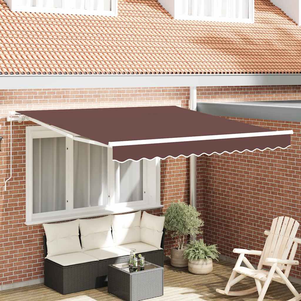 vidaXL Τέντα Πτυσσόμενη Χειροκίνητη Καφέ 300x250 εκ.