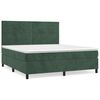 vidaXL Κρεβάτι Boxspring με Στρώμα Σκούρο Πράσινο 180x200εκ. Βελούδινο