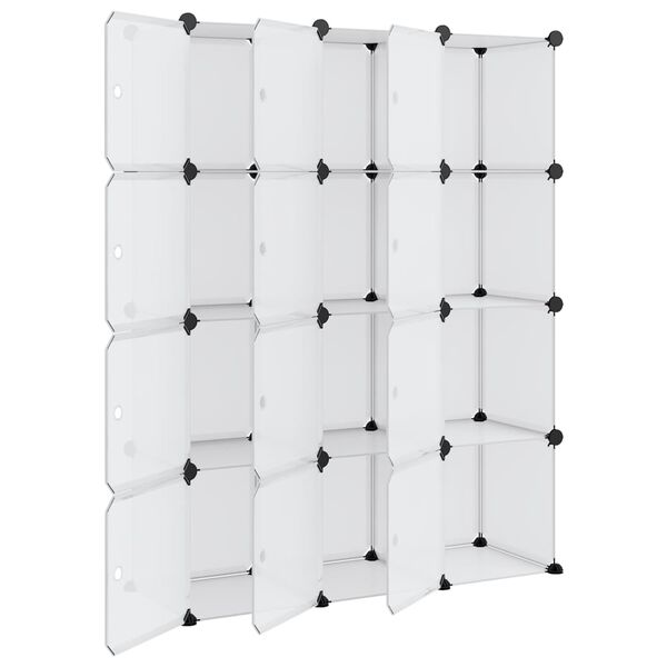 vidaXL Οργανωτής Αποθήκευσης σε Κύβους με 12 Κύβους και Πορτάκια από Διαφανές PP