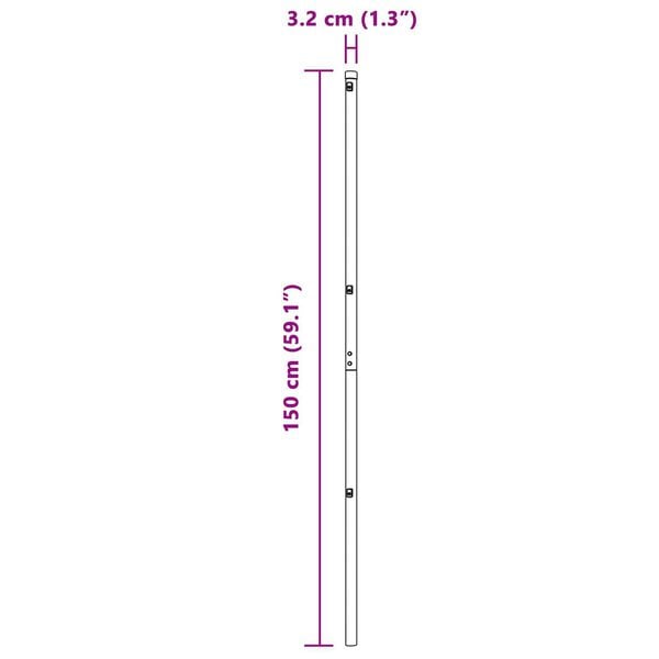vidaXL Πό posts φράχτη 13 pcs Ασημί Ø32mm 150 εκ Γαλβανισμένος χάλυβας