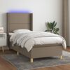 vidaXL &Kappa;&rho;&epsilon;&beta;ά&tau;&iota; Boxspring &mu;&epsilon; &Sigma;&tau;&rho;ώ&mu;&alpha; & LED Taupe 80x200 &epsilon;&kappa;. &Upsilon;&phi;&alpha;&sigma;&mu;ά&tau;&iota;&nu;&omicron;
