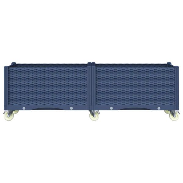 vidaXL Ζαρντινιέρα Κήπου με Πόδια Μπλε Γκρι 160x50x54 εκ. Πολυπροπυλένιο