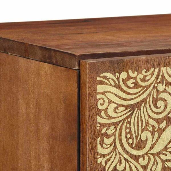 vidaXL Highboard με συρτάρι Καφέ 40 x 33.5 x 110 εκ Μασίφ ξύλο μάνγκο