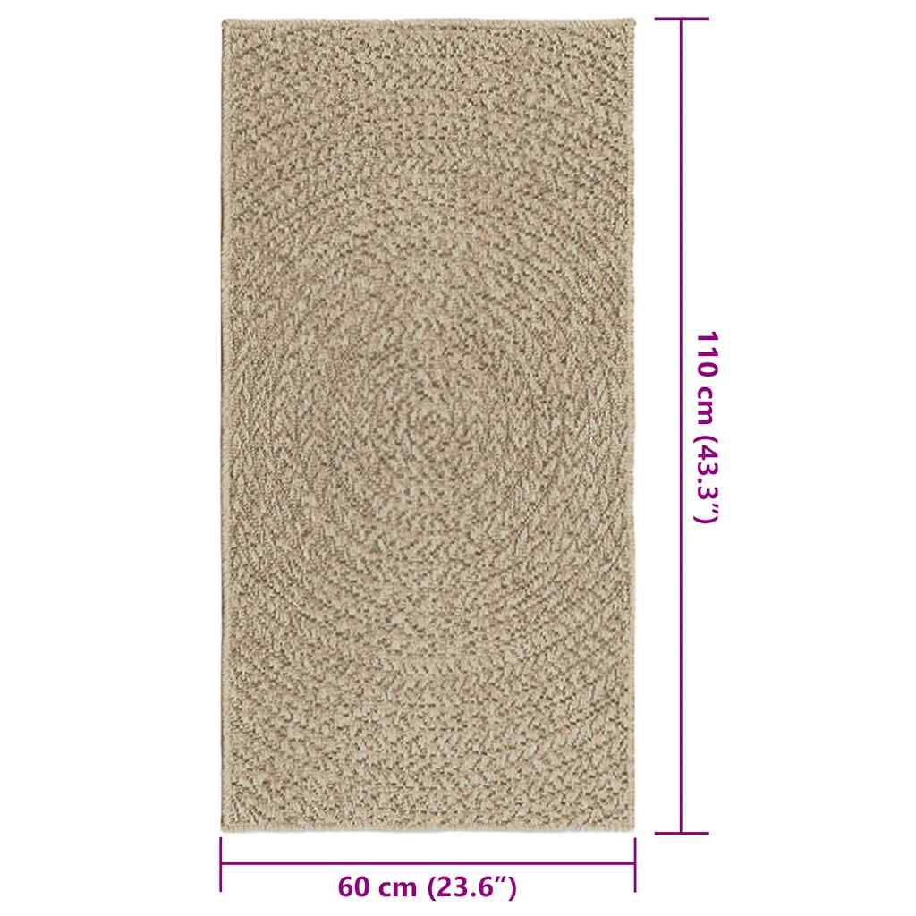 vidaXL Χαλί ZIZUR Μπεζ Όψη Γιούτας Εσωτ. & Εξωτ. Χώρου 60 x 110 εκ.