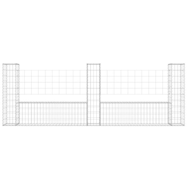 vidaXL Συρματοκιβώτια σε U Σχήμα με 3 Στύλους 260x20x100 εκ Σιδερένιο
