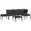vidaXL Σαλόνι Κήπου Σετ 6 Τεμαχίων από Ατσάλι με Γκρι Μαξιλάρια
