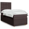 vidaXL Κρεβάτι Boxspring με Στρώμα Σκούρο Καφέ 90x200 εκ. Υφασμάτινο