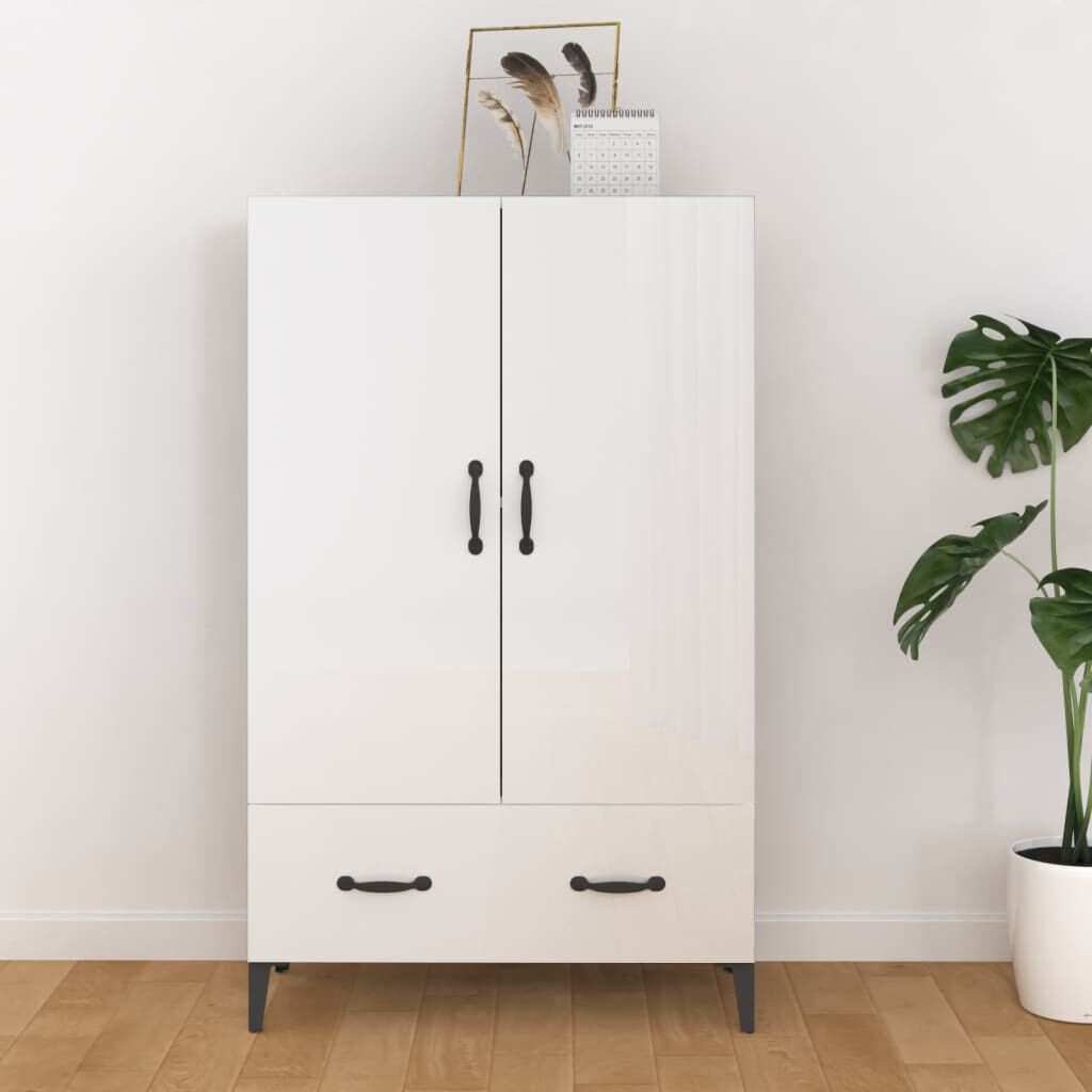 vidaXL Ντουλάπα Γυαλιστερό Λευκό 70x31x115 εκ. από Επεξεργασμένο Ξύλο