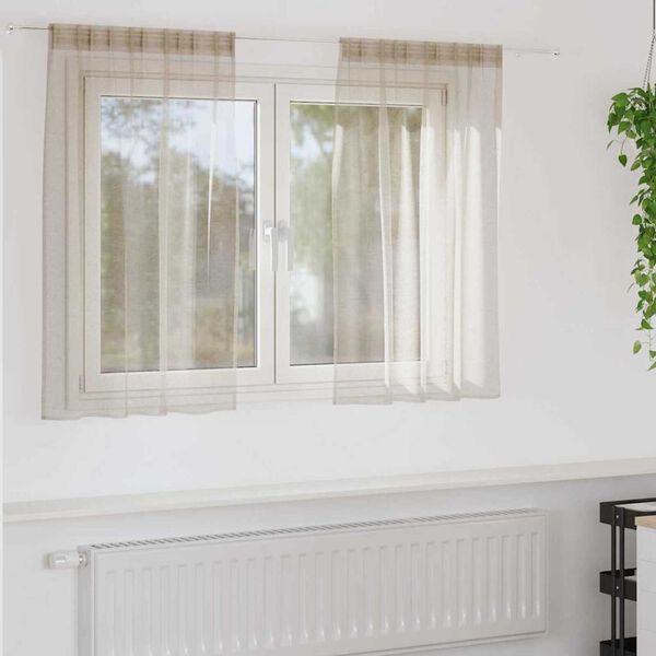 vidaXL Κουρτίνες με κουρτίνες 2 pcs Άμμος 140x140εκ Πολυεστέρας