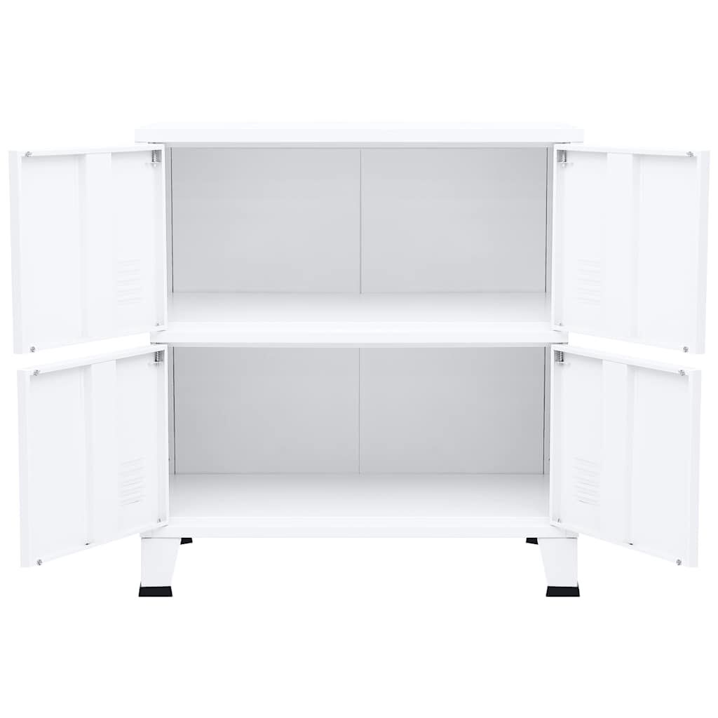 vidaXL Αρχειοθήκη Βιομηχανικού Στιλ Λευκή 75 x 40 x 80 εκ. Ατσάλινη