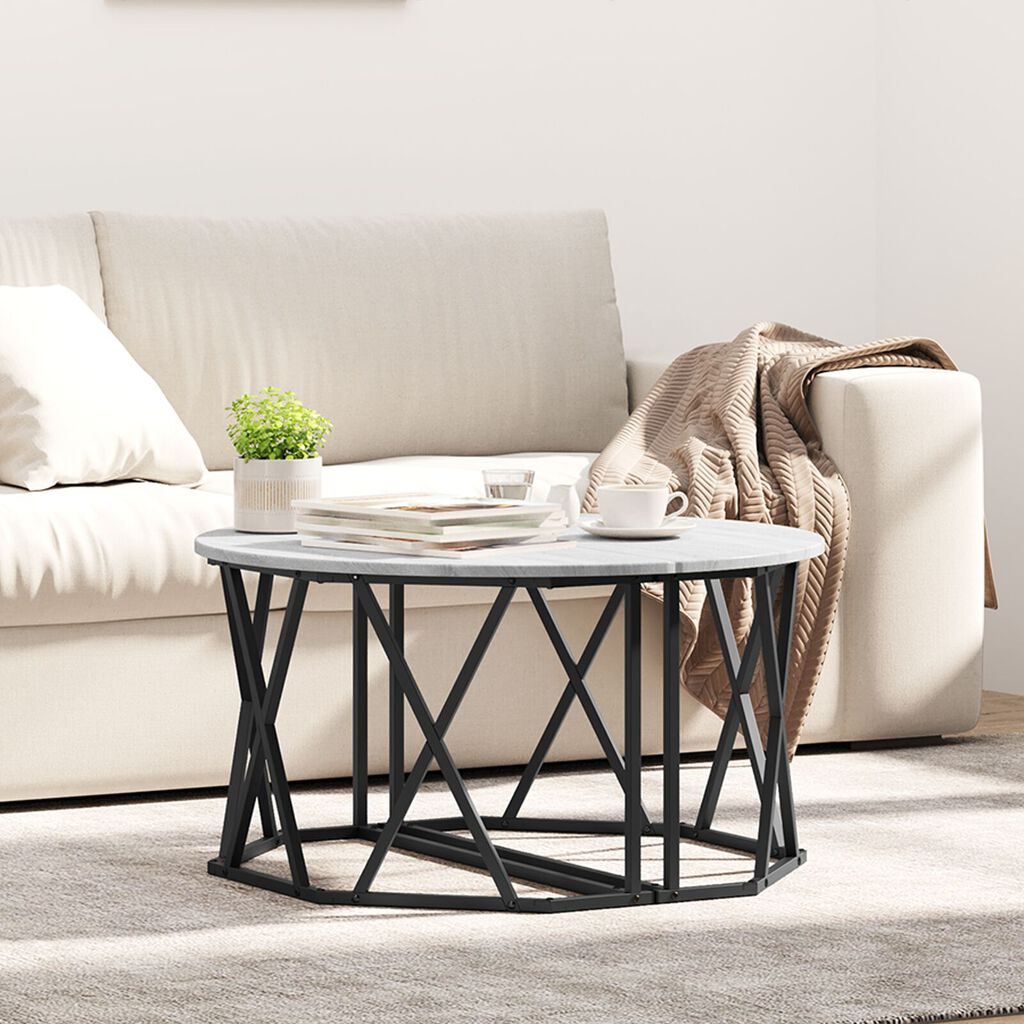 vidaXL Γκρι Sonoma Τραπέζι Σαλονιού 80x80x42 εκ. Κατασκευασμένο από Επικαλυμμένο Ξύλο