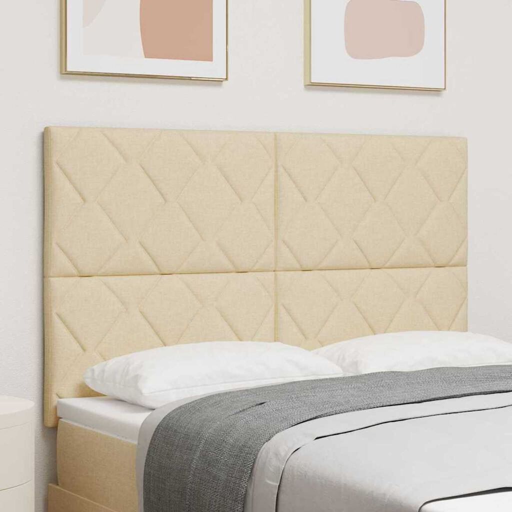 vidaXL Κεφαλάρι με φώτα λωρίδας LED Ανοιχτό γκρι 144 cm ύφασμα