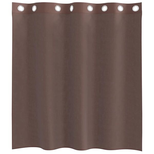 vidaXL Κουρτίνες Voile με ροδέλες 2 τεμάχια Καφέ 140x140 εκ.