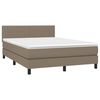 vidaXL &Kappa;&rho;&epsilon;&beta;ά&tau;&iota; Boxspring &mu;&epsilon; &Sigma;&tau;&rho;ώ&mu;&alpha; & LED Taupe 140x190 &epsilon;&kappa;. &Upsilon;&phi;&alpha;&sigma;&mu;ά&tau;&iota;&nu;&omicron;
