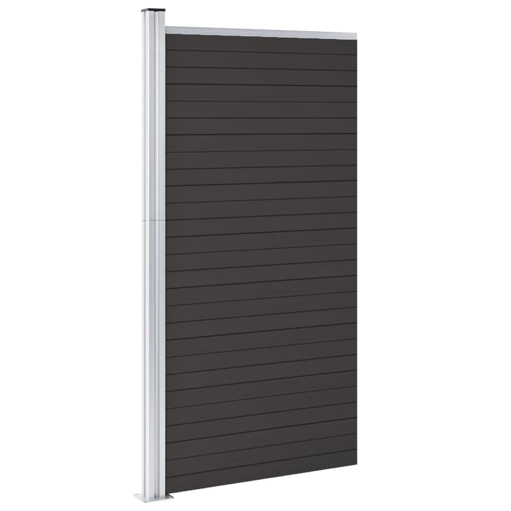 vidaXL Πάνελ Περίφραξης Μαύρο 95 x 186 εκ. από WPC