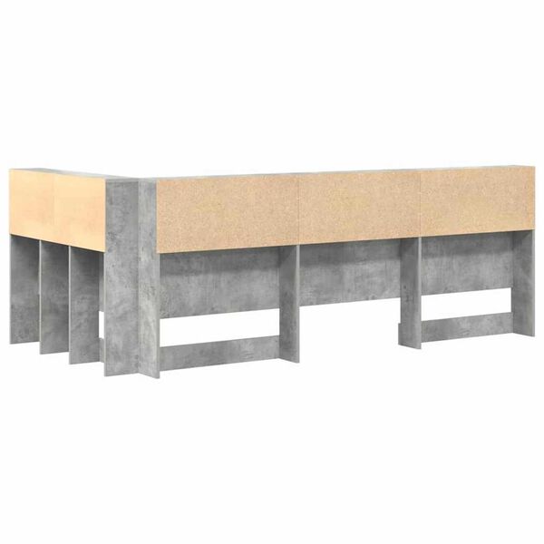vidaXL Κεφαλάρι Αποθήκης Γκρι σκυροδέματος 75 cm Επεξεργασμένο ξύλο