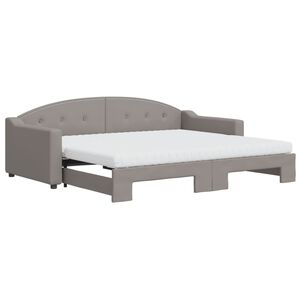vidaXL Καναπές Κρεβάτι Συρόμενος Taupe 90x200 εκ. Ύφασμα Στρώματα