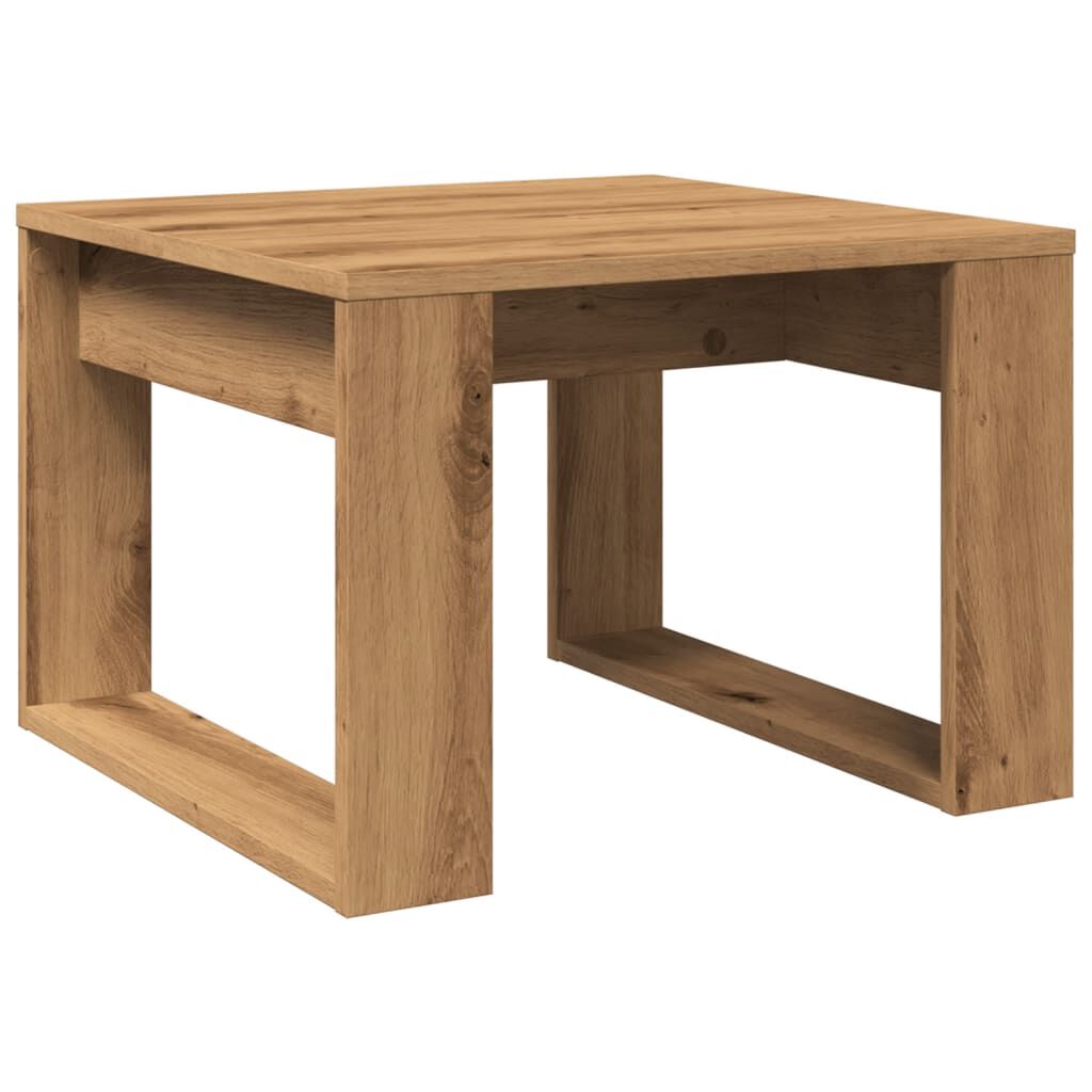 vidaXL Βοηθητικό Τραπέζι Artisan Δρυς 50 x 50 x 35 εκ. Επεξ. Ξύλο