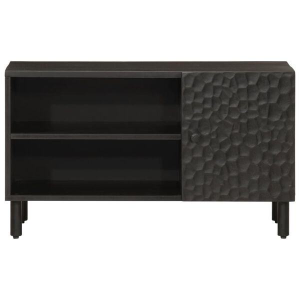 vidaXL Έπιπλο Τηλεόρασης Μαύρο 80 x 31 x 46 εκ. από Μασίφ Ξύλο Μάνγκο