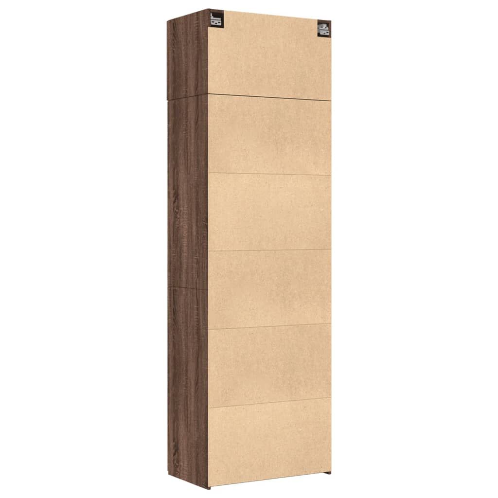 vidaXL Ραφιέρα με Ντουλάπια Καφέ Δρυς 70x42,5x225 εκ. από Επεξ. Ξύλο