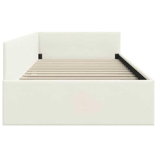 vidaXL Κρεβάτι Γωνίας Κρεμ 80 x 200 cm Βελούδο και Εργοστασιακό ξύλο