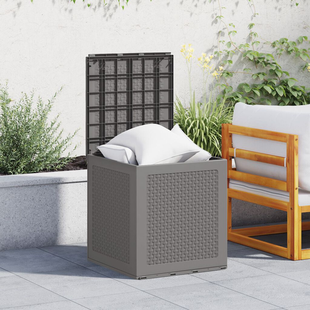 vidaXL Κουτί Αποθήκευσης Κήπου Ανοιχτό Γκρι 55x53x57 cm PP