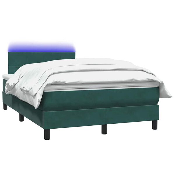 vidaXL &Kappa;&rho;&epsilon;&beta;ά&tau;&iota; Boxspring &mu;&epsilon; &Sigma;&tau;&rho;ώ&mu;&alpha; & LED &Sigma;&kappa;&omicron;ύ&rho;&omicron; &Pi;&rho;ά&sigma;&iota;&nu;&omicron; 120x210&epsilon;&kappa;. &Beta;&epsilon;&lambda;&omicron;ύ&delta;&iota;&nu;&omicron;