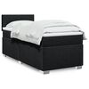 vidaXL Κρεβάτι Boxspring με Στρώμα Μαύρο 100 x 200 εκ. Υφασμάτινο