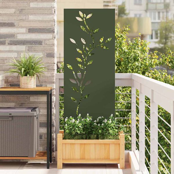 vidaXL Διακοσμητική Πλάκα Κήπου Λαδί 50 x 140 cm Κρύα έλαση από χάλυβα