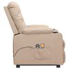 vidaXL Πολυθρόνα Μασάζ με Ανύψωση Κρεμ Υφασμάτινη