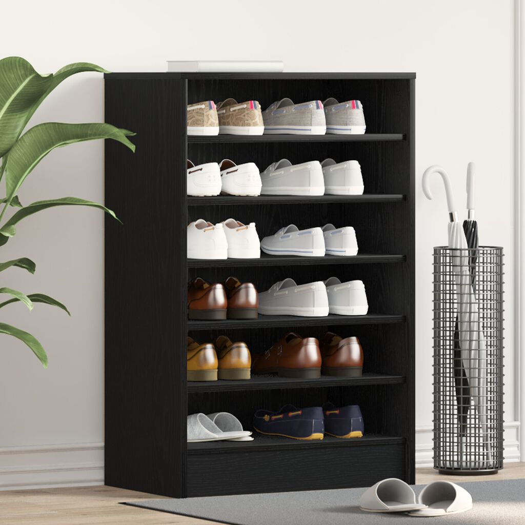 vidaXL Ντουλάπα Παπουτσιών Μαύρο Δρύς 60x35x92 εκ Επεξεργασμένο Ξύλο