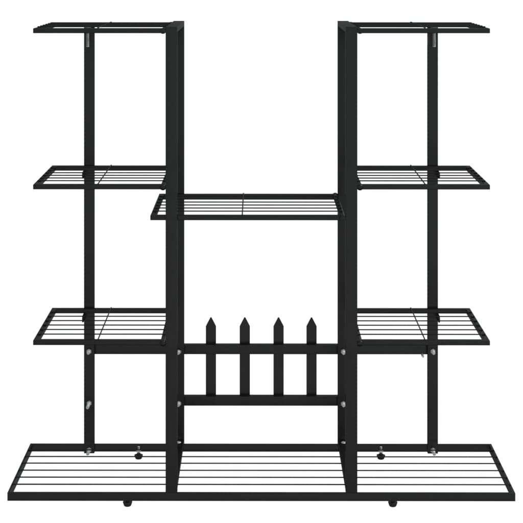 vidaXL Βάση Λουλουδιών Μαύρη 94,5 x 25 x 89 εκ. Σιδερένια