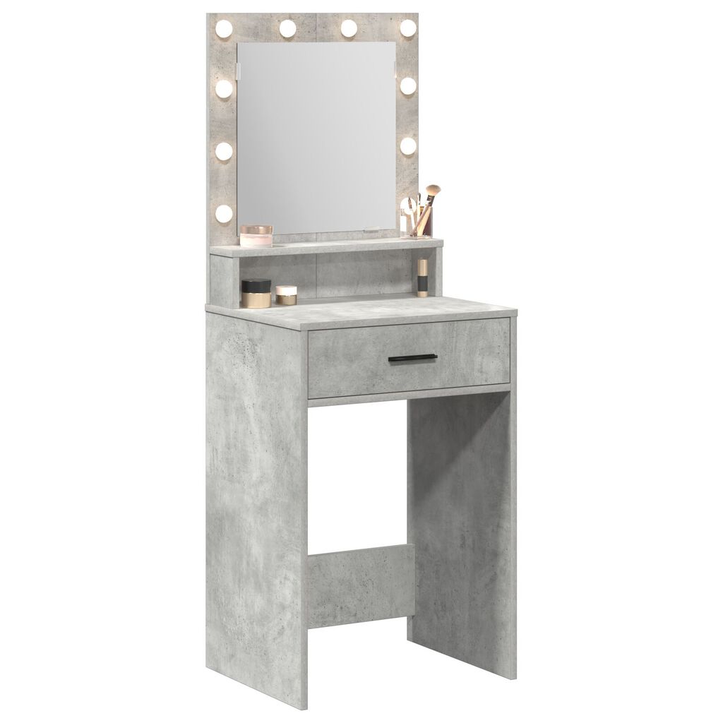 VidaXL Τραπέζι Ε dressing με LED Φώτα Γκρι Σκυρόδεμα 50x41x135 εκ.