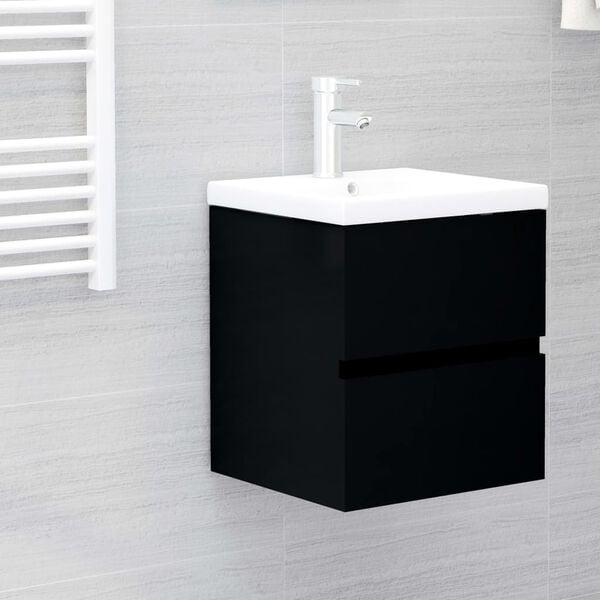 vidaXL Ντουλάπι Νιπτήρα Μαύρο 41 x 38,5 x 45 εκ. Επεξεργασμένο Ξύλο