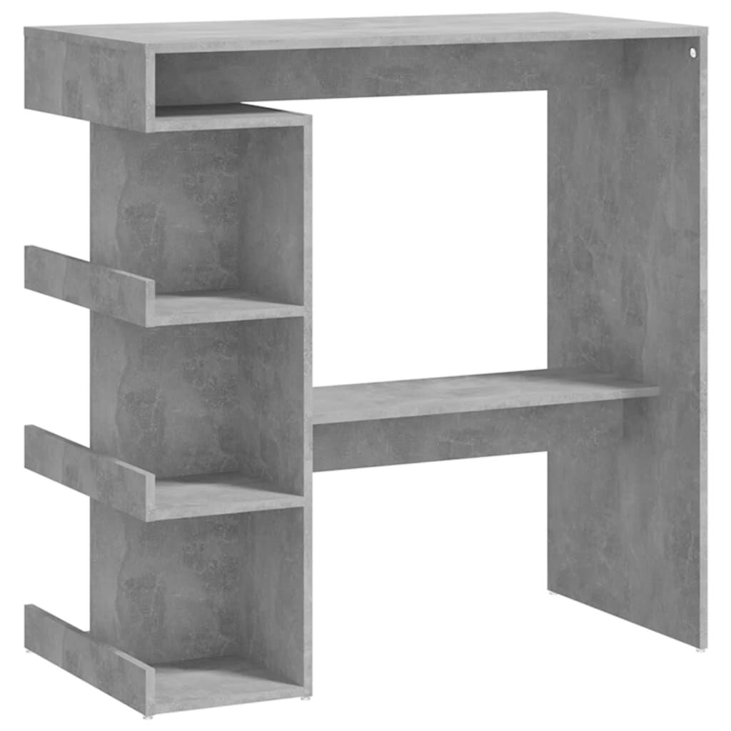 vidaXL Τραπέζι Μπαρ με Ράφια Γκρι Σκυρ. 100x50x101,5εκ. Επεξεργ. Ξύλο