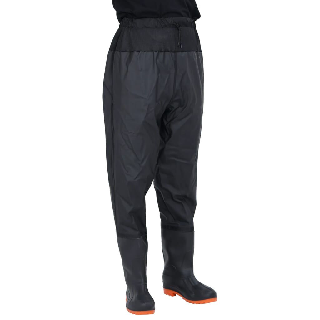vidaXL Waist Waders με μπότες Μαύρο μέγεθος 43