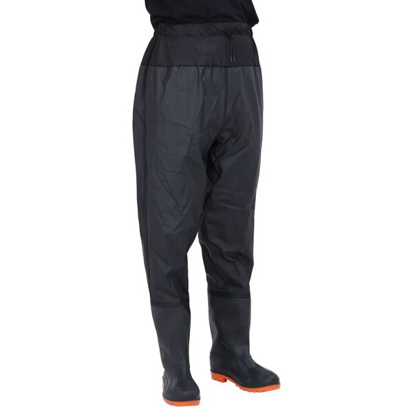 vidaXL Waist Waders με μπότες Μαύρο μέγεθος 43