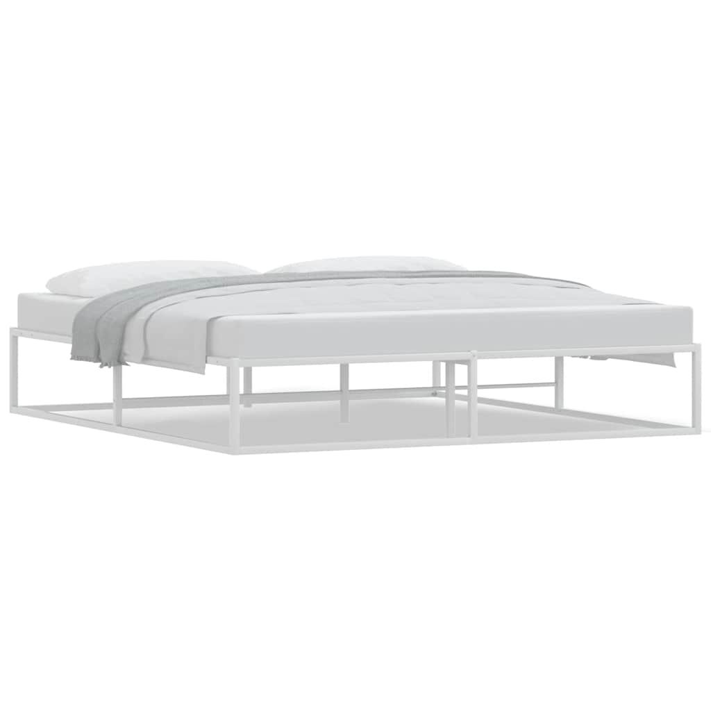 vidaXL Πλαίσιο κρεβατιού χωρίς στρώμα Λευκό 180x200 cm Μεταλλικό