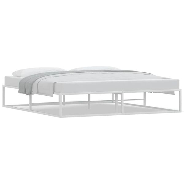 vidaXL Πλαίσιο κρεβατιού χωρίς στρώμα Λευκό 180x200 cm Μεταλλικό