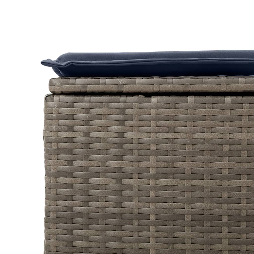 vidaXL Σκαμπό Κήπου με Μαξιλάρι Γκρι 55x55x37 εκ. Ρατάν