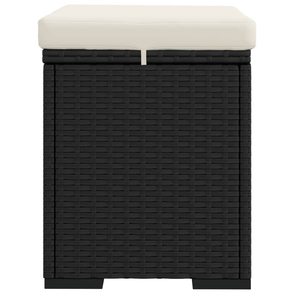 vidaXL Υποπόδια με Μαξιλάρια 2 τεμ. Μαύρα 40x30x40 εκ. από Συνθ. Ρατάν