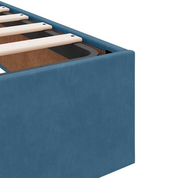 vidaXL Σκελετός Κρεβατιού με στρώμα Μπλε 140 x 190 cm Βελούδο