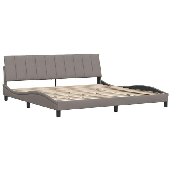 vidaXL Σκελετός Κρεβατιού Χωρίς Στρώμα Taupe 200x200 εκ.Υφασμάτινο