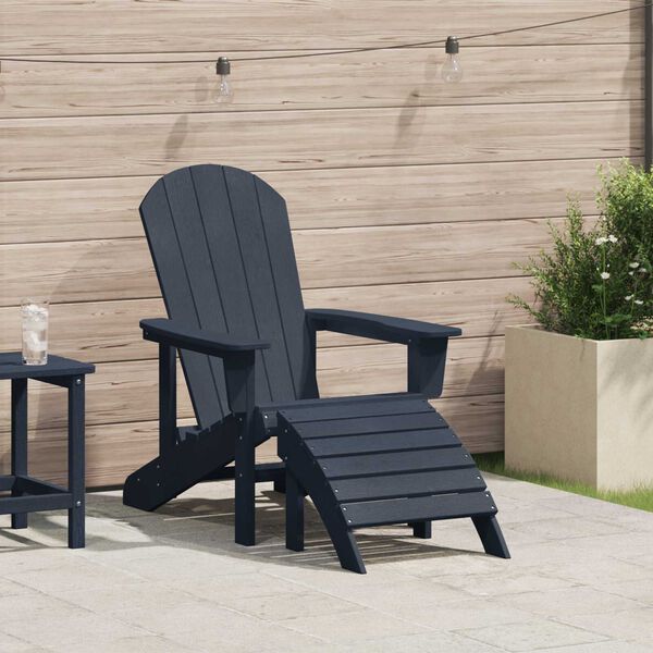 vidaXL Καρέκλα Adirondack Ναυτικό μπλε 74 x 82 x 92 εκ. Πλαστικό