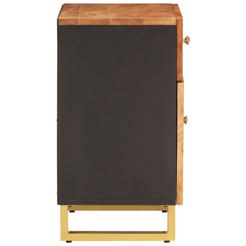 vidaXL Κομοδίνο Καφέ και Μαύρο 50x33x60 εκ. από Μασίφ Ξύλο Μάνγκο
